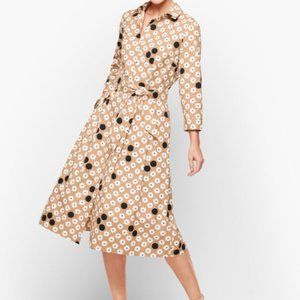 Talbots Floral Dot Poplin Shirtdress Size 16